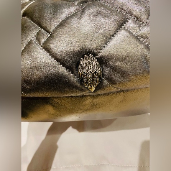 Kurt Geiger Metallic Silver Quilted Shoulder Bag - Picture 3 of 9